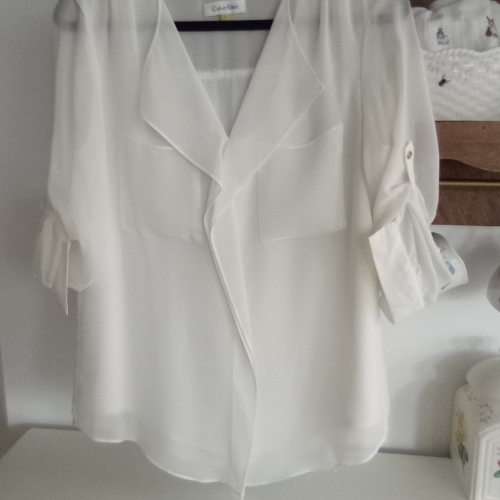 Calvin Klein Women's Cream Blouse